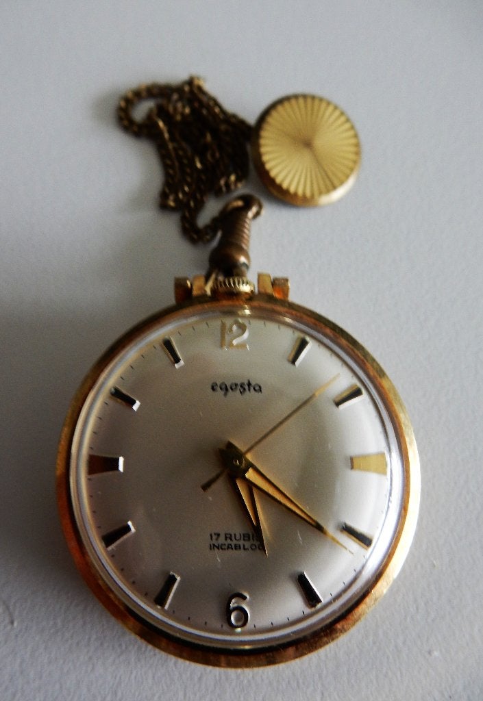 Vintage zakhorloge, Sieraden, Tassen en Uiterlijk, Overige merken, Zakhorloge, Staal, 1930 tot 1960