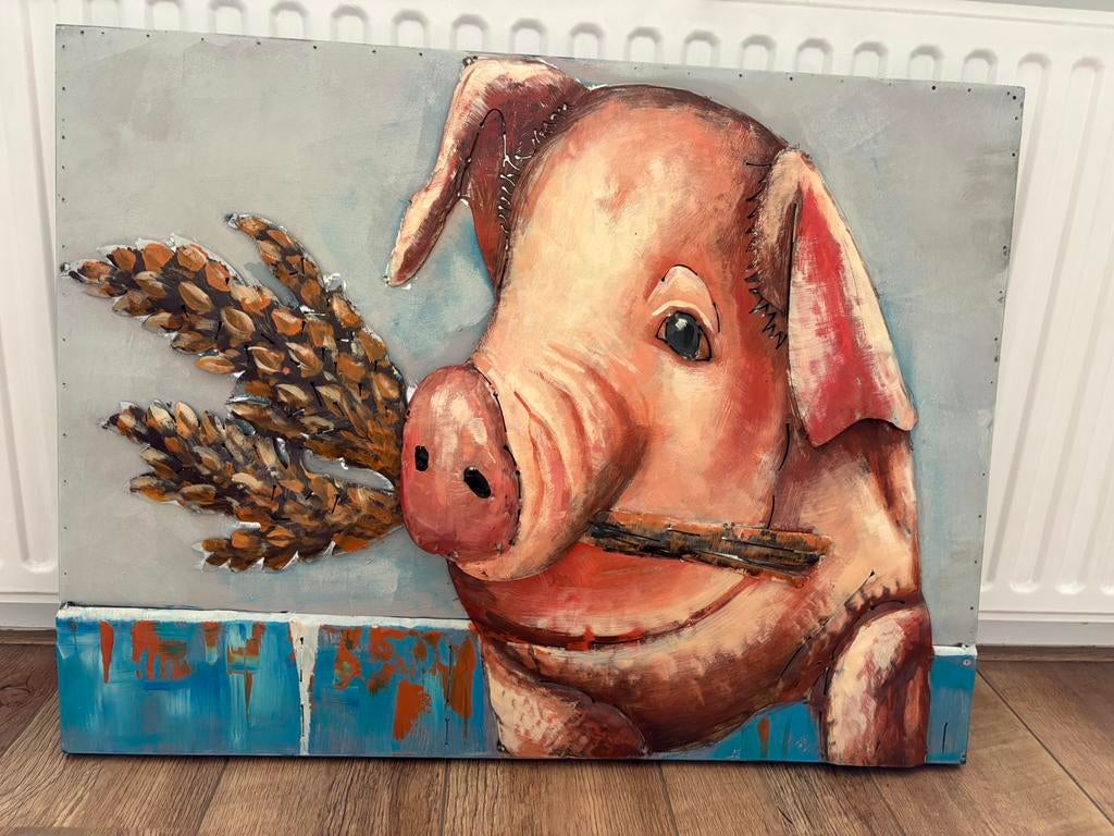 Muurdecoratie / wanddecoratie / metalen schilderij 80x60 cm, Ophalen of Verzenden
