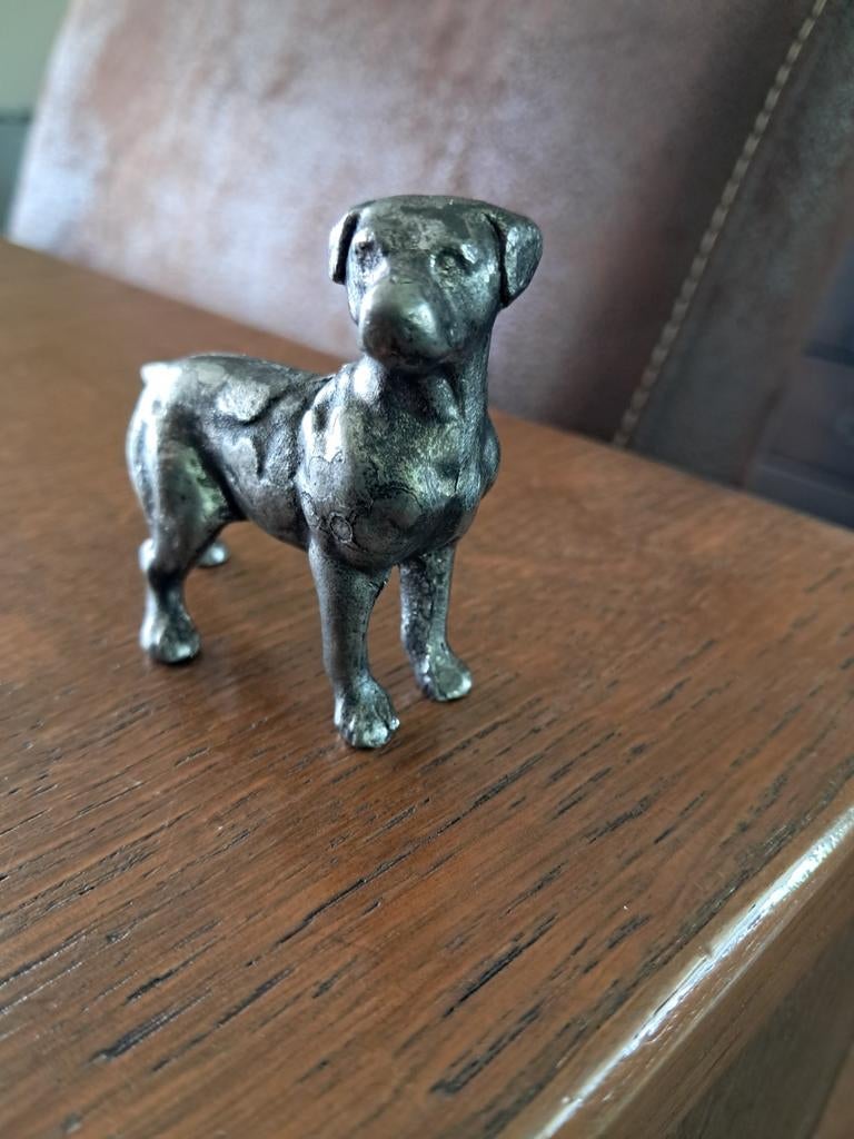 Rottweiler van tin, Ophalen of Verzenden, Zo goed als nieuw, Dier