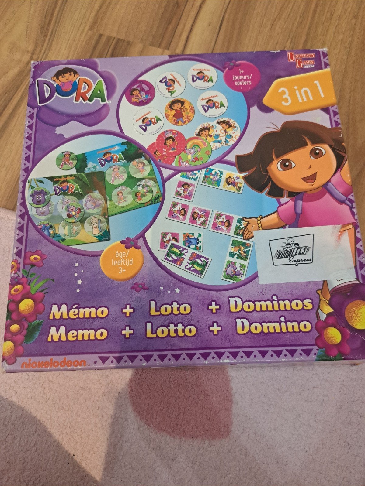 Dora 3in1  Memory Lotto en Domino, Ophalen of Verzenden, Gebruikt