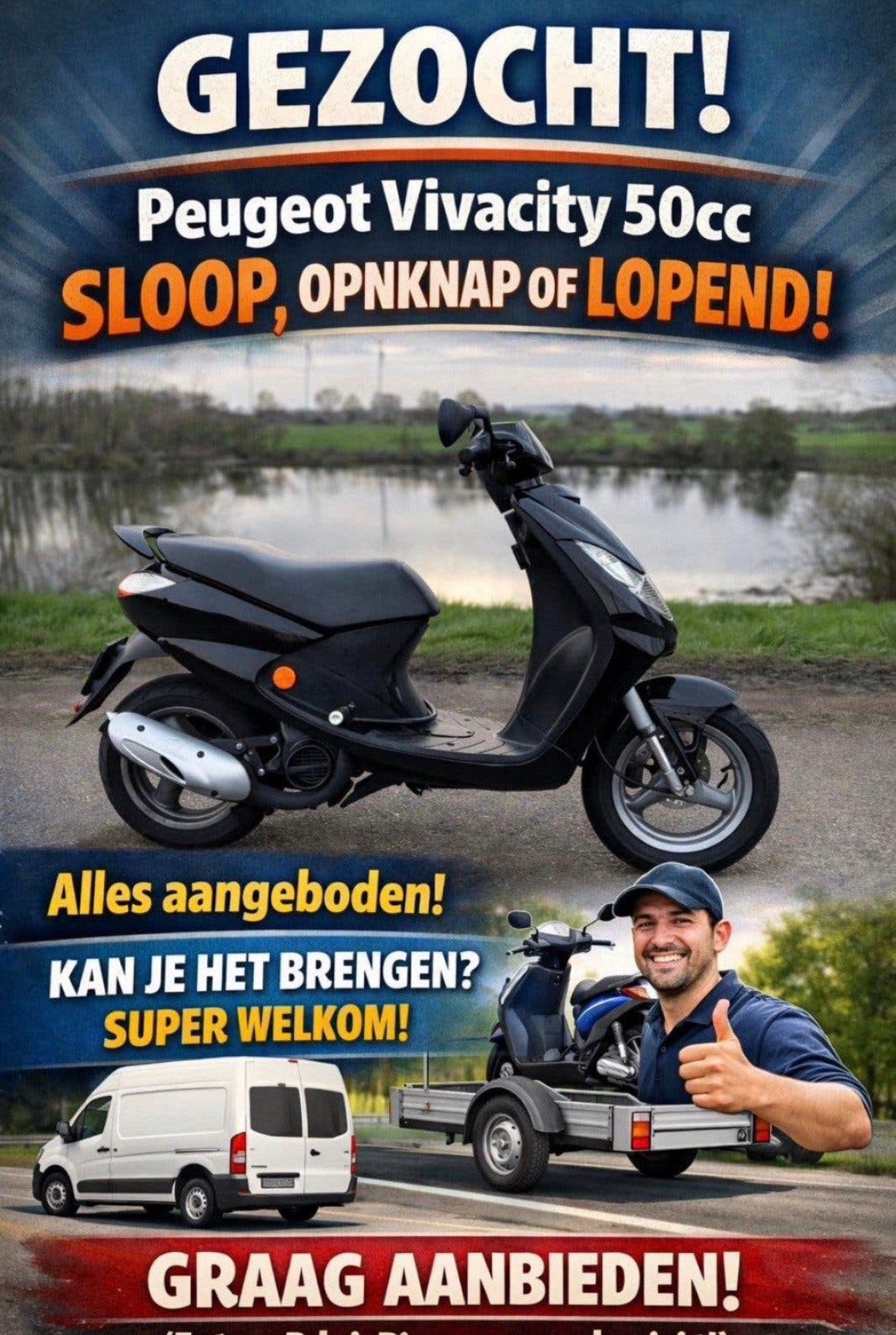Peugeot Vivacity GEZOCHT, Ophalen, Gebruikt