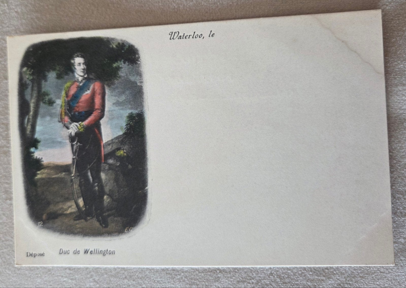 Oude ansichtkaart: Duc de Wellington, Waterloo, Verzamelen, Verzenden, Voor 1920, Ongelopen, Politiek en Historie