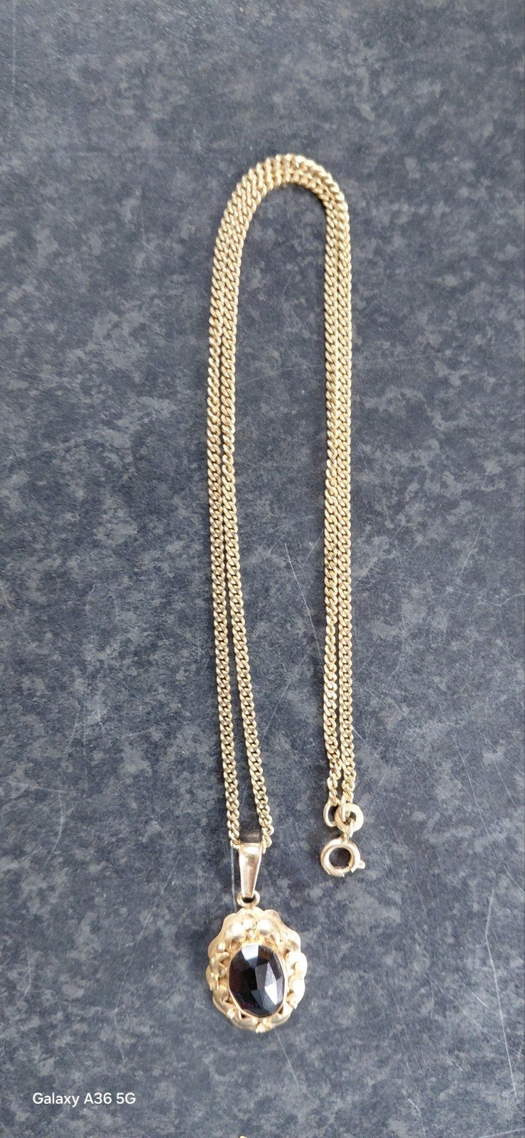 14 krt zware ketting met granaathanger, Sieraden, Tassen en Uiterlijk, Kettingen, Verzenden, Nieuw, Goud, Goud