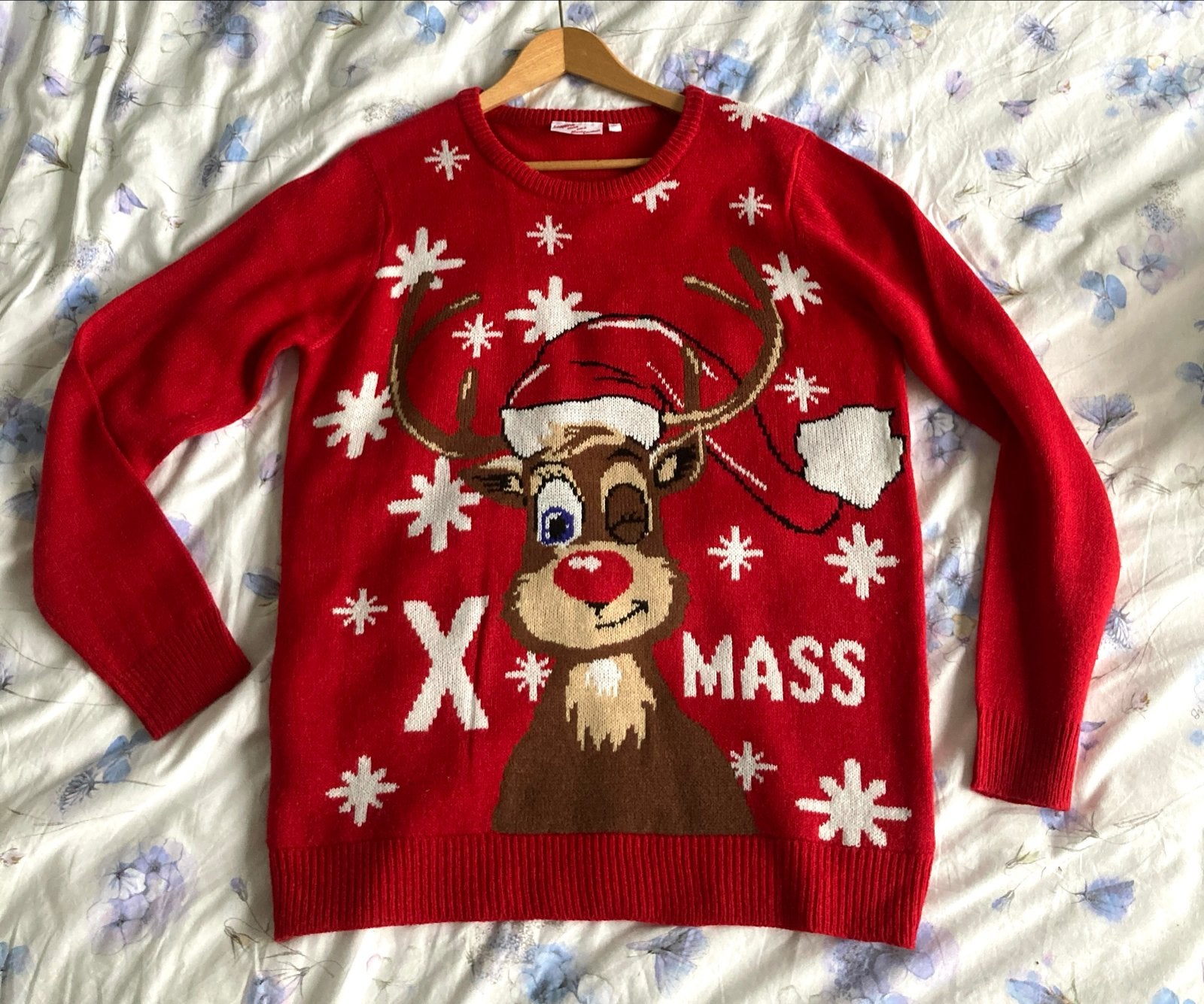 * Nieuwe rode Kersttrui met rendier mt  L/XL, Ophalen of Verzenden, Nieuw, Maat 42/44 (L), Rood