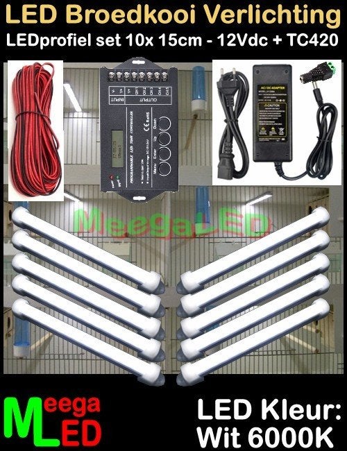 LED TC420 verlichting SET 10x 15cm Broedkooi Kweekkooi, Ophalen of Verzenden, Nieuw, Aluminium, Broedkooi of Kweekkooi