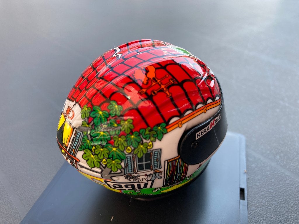 ✅ Valentino Rossi 1:5 helm 2008 Misano Yamaha YZR-M1 MotoGP, Verzamelen, Automerken, Motoren en Formule 1, Ophalen of Verzenden