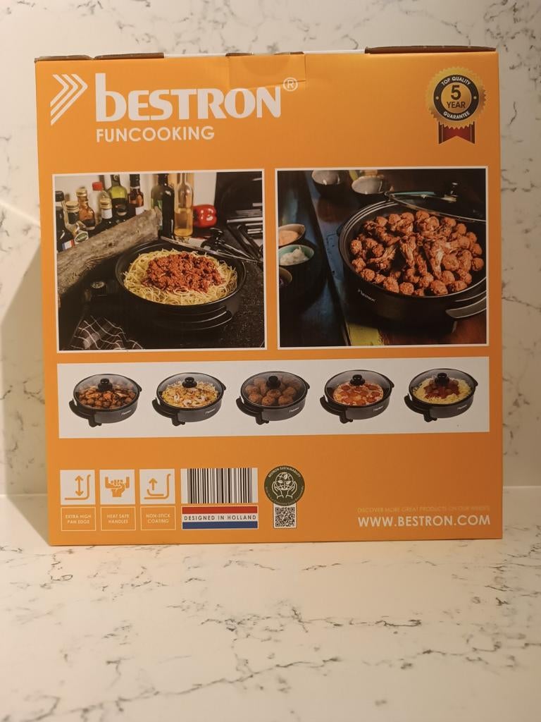 Bestron FunCooking Party & Snack Pan AHP1200, 4 liter of meer, Ophalen of Verzenden, Nieuw, Uitneembare binnenpan