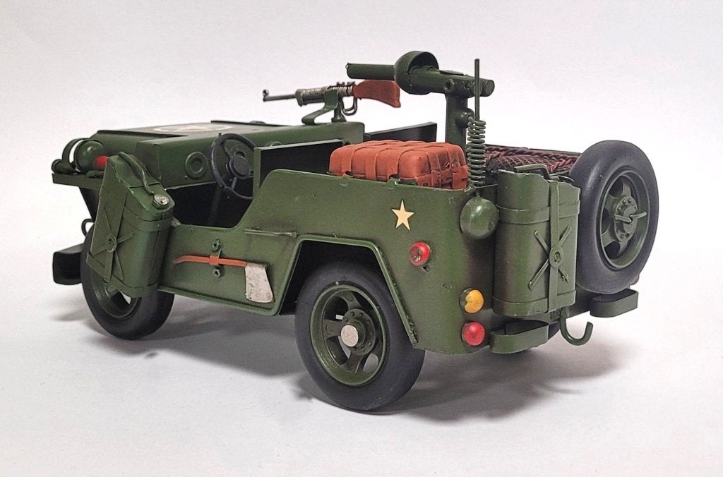 Jeep leger auto miniatuur model van metaal blikken decoratie, Ophalen of Verzenden, Nieuw, Auto's