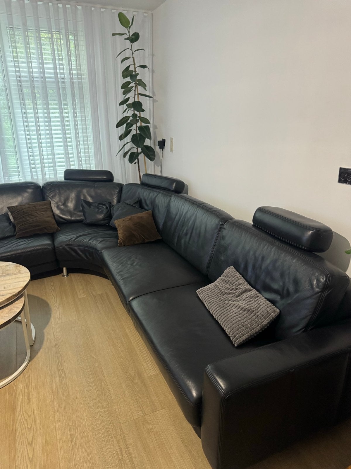 Moderne ECHT Leren Hoekbank - Stevig en Comfortabel, Gebruikt, 100 tot 125 cm, Hoekbank, Leer