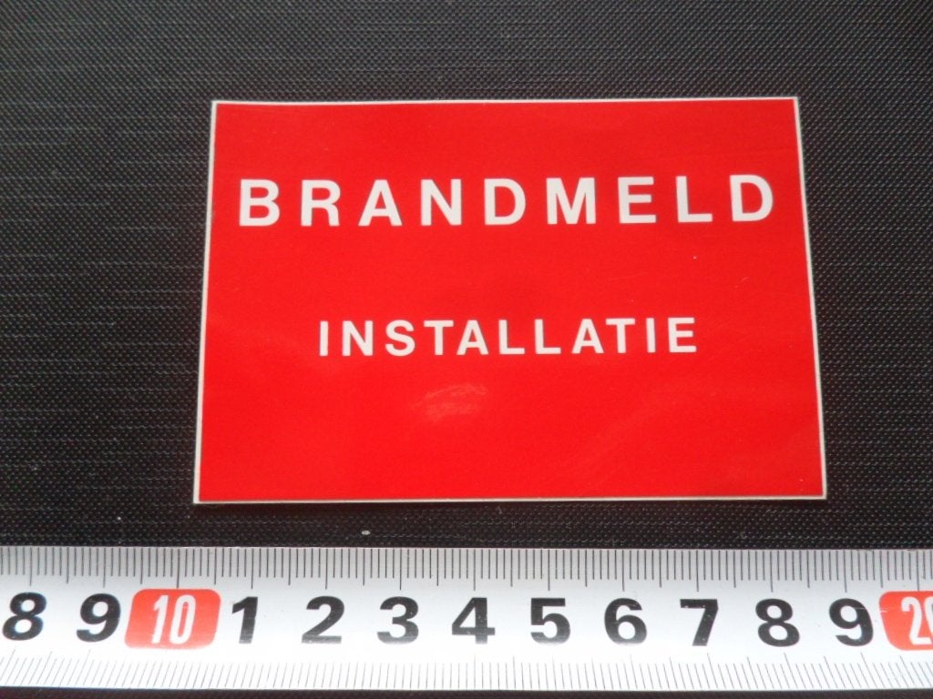 sticker BRANDMELD installatie, Ophalen, Zo goed als nieuw