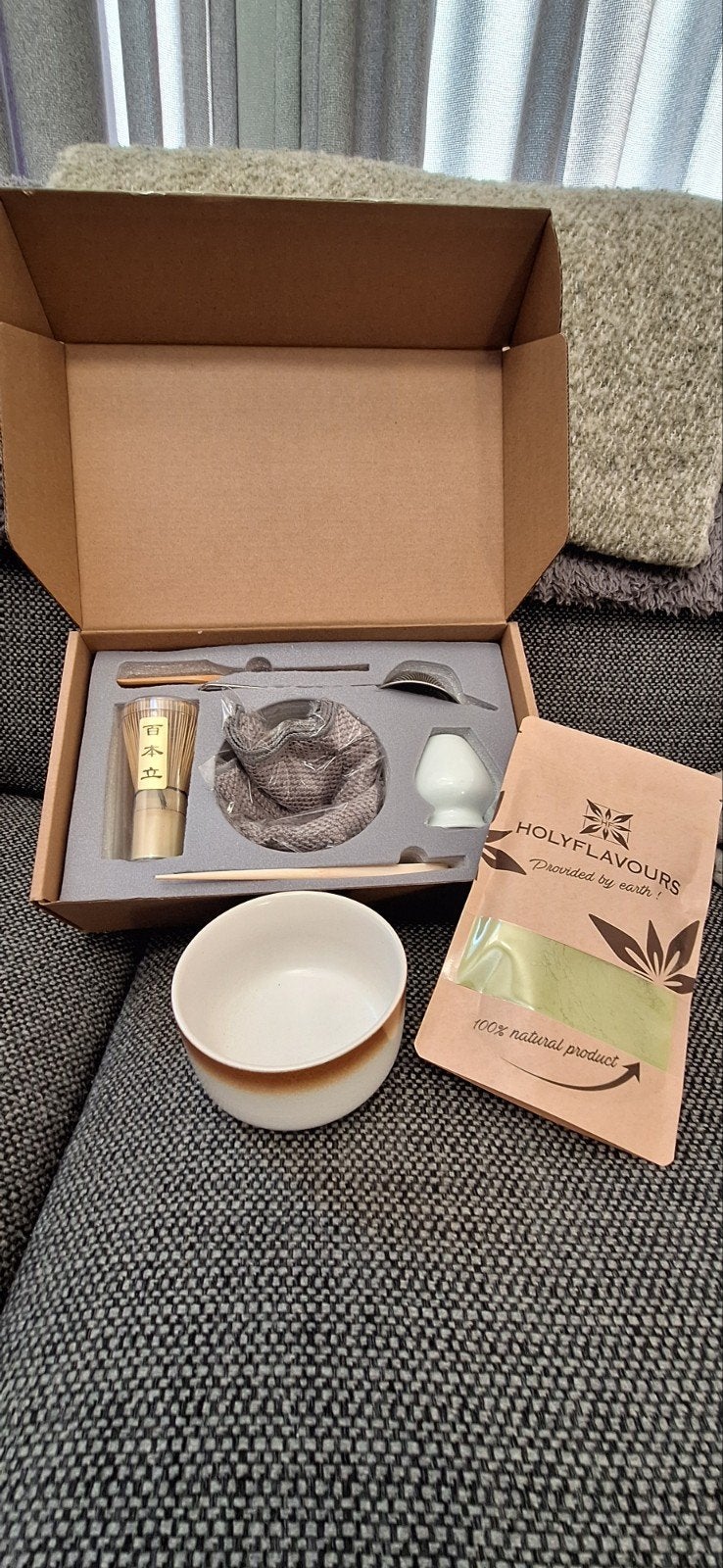 Complete Matcha Theeset met Matcha Poeder en Accessoires, Overige typen, Nieuw, Ophalen of Verzenden, Steen/keramiek