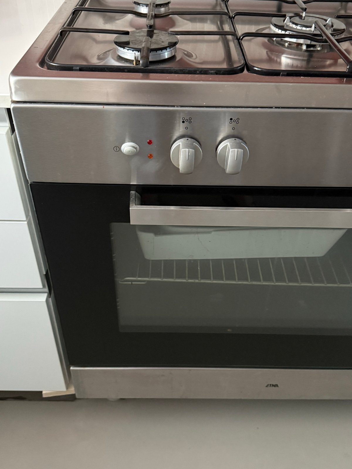 Etna oven met 5-pits gasfornuis (wokbrander defect), Gebruikt, Oven, Hete lucht, 60 cm of meer