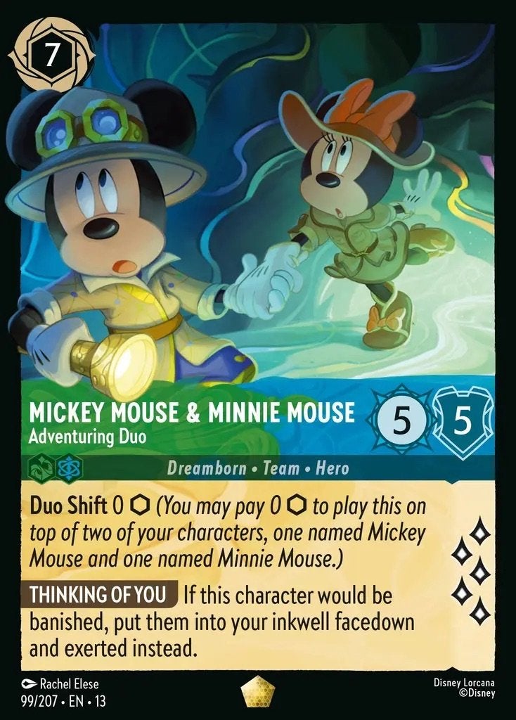 Disney Lorcana - Attack of The Vine - 99 - Mickey Mouse & Mi, Ophalen of Verzenden, Nieuw, Losse kaart
