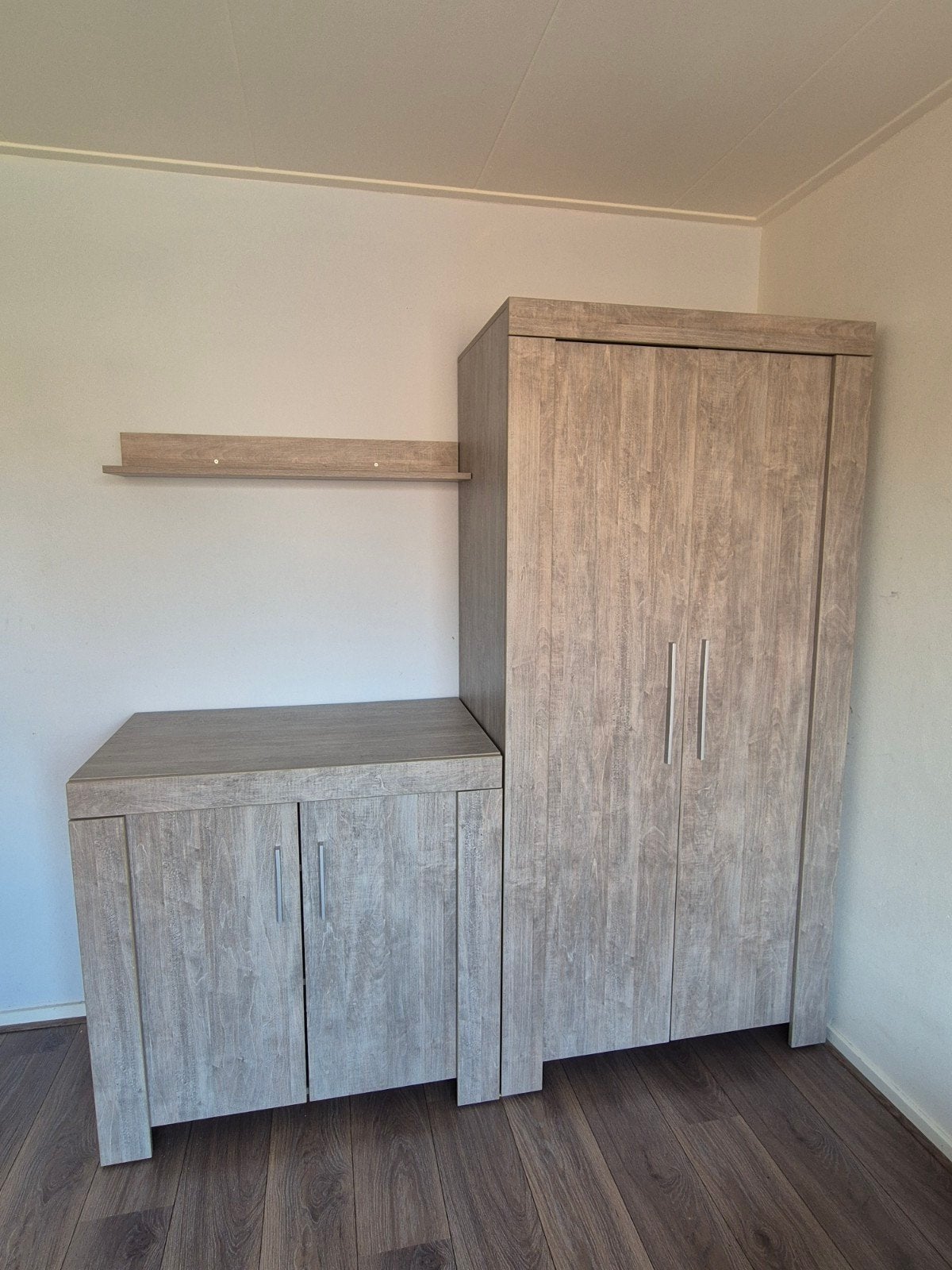 Kledingkast met commode en wandplank, Ophalen, Gebruikt, Eenpersoons