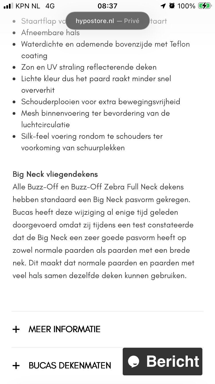 Bucas buzz off rain 6’3, Dieren en Toebehoren, Ophalen of Verzenden, Nieuw