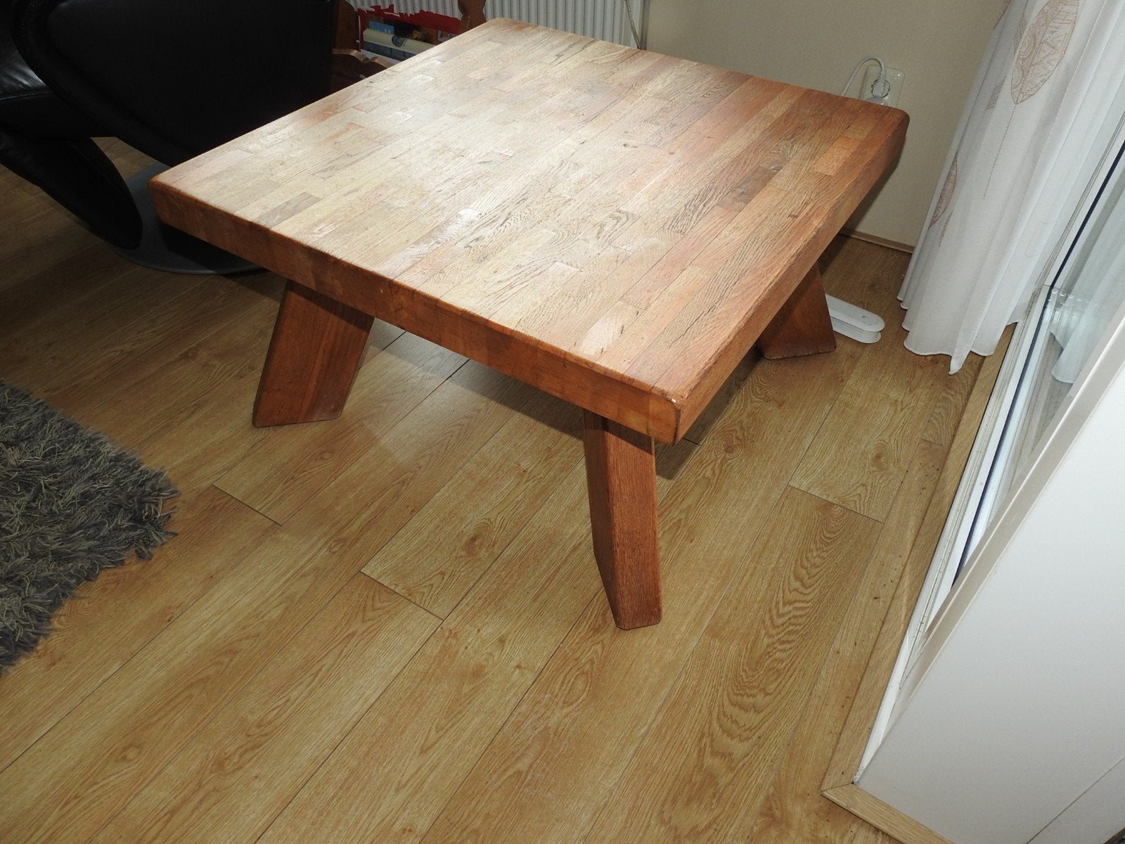 Massief eikenhouten salontafel - Merk Oisterwijk, Ophalen, Gebruikt, 50 tot 100 cm, Klassiek