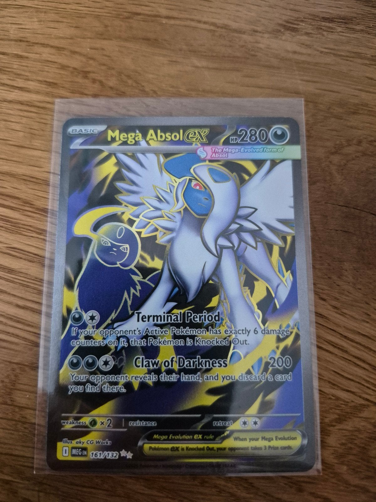 Mega Absol EX 161/132 Full Art Holo, Ophalen of Verzenden, Zo goed als nieuw, Losse kaart, Foil