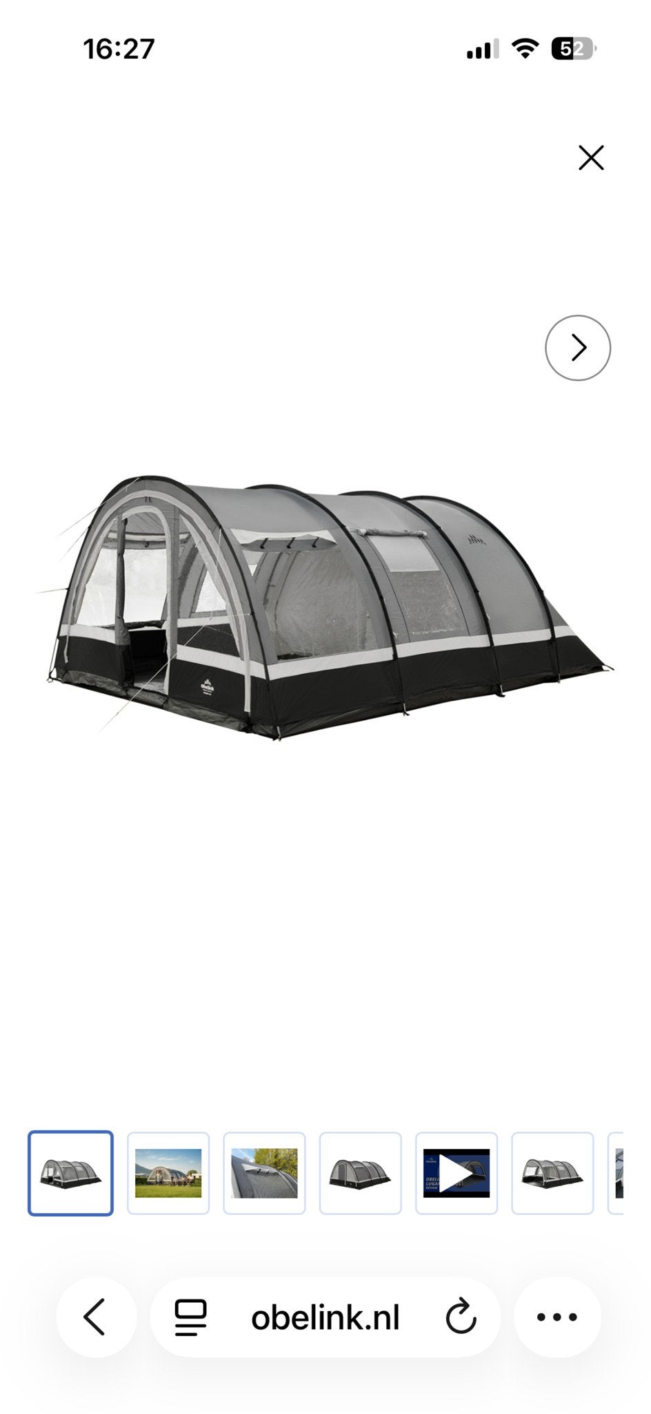 Obelink Lugano 6-persoons tunneltent, Ophalen, Gebruikt, Tot en met 6