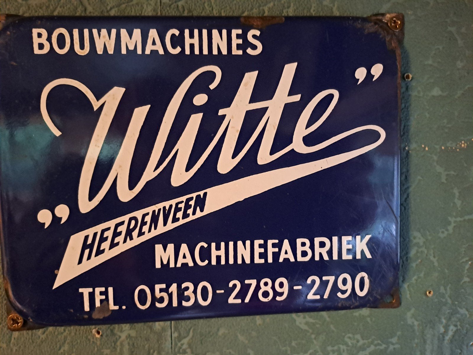 Oud emaille bordje Witte Heerenveen, Ophalen of Verzenden, Gebruikt, Reclamebord