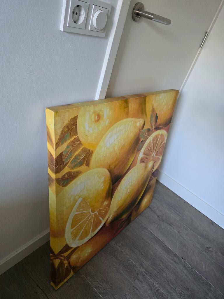 Schilderij met citroenen,appels of kersen- 80x80cm, Ophalen