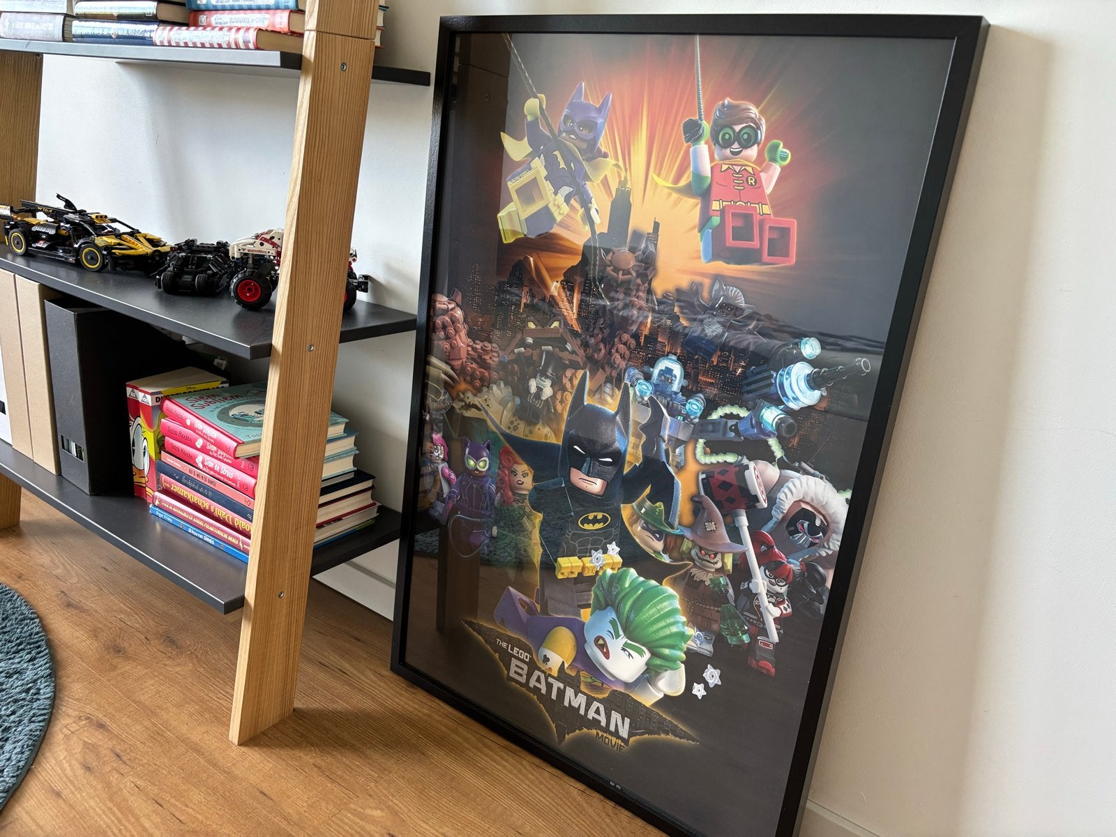 Grote Lego Batman poster in IKEA lijst 61x91, Ophalen, Gebruikt, Foto of Poster, 75 – 100