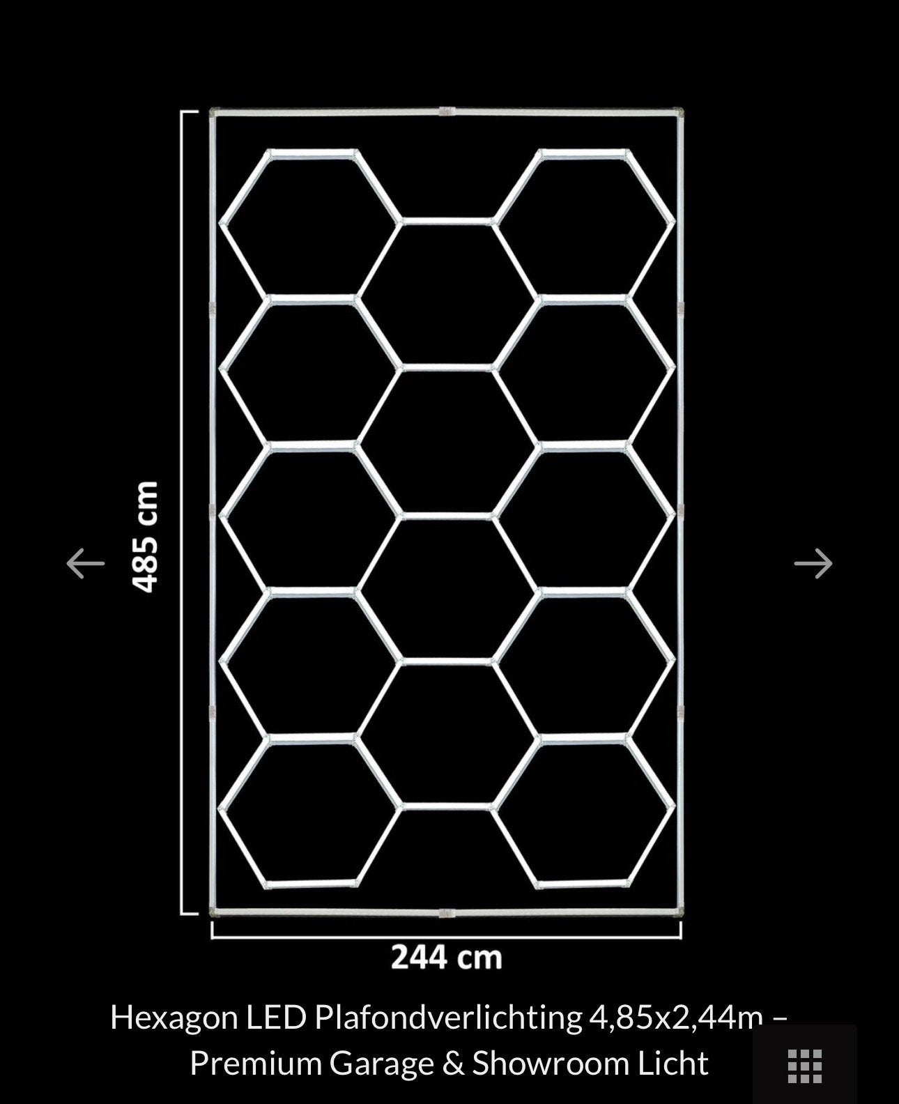 Hexagon LED Plafondverluchting 2.44 x 4.85m Nieuw in doos, Ophalen of Verzenden