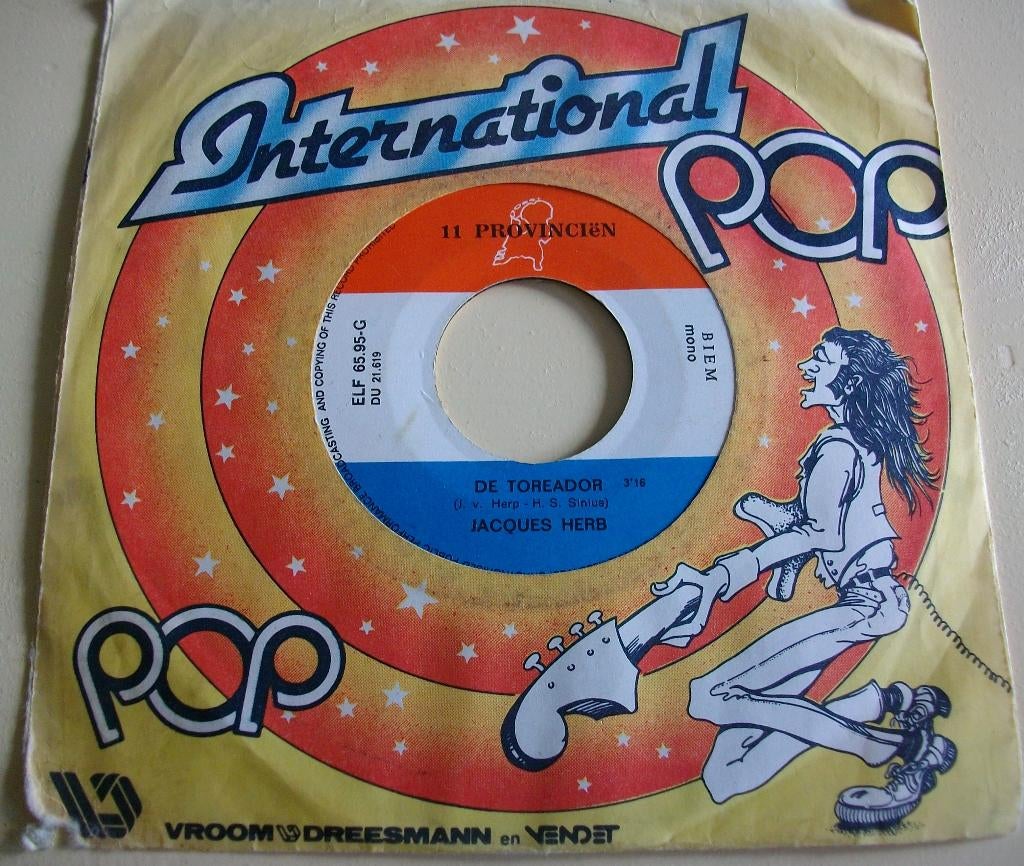 Jacques Herb   De toreador, Cd's en Dvd's, Vinyl Singles, Ophalen of Verzenden, Gebruikt, 7 inch, Nederlandstalig