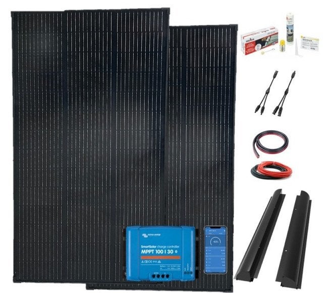 Solarset (2x) 200 Watt + Victron 75/15 MPPT regelaar, Buurserstraat 15 A, 7481 EG,Haaksbergen, Ophalen of Verzenden, Info@123CamperOnderdelen.nl