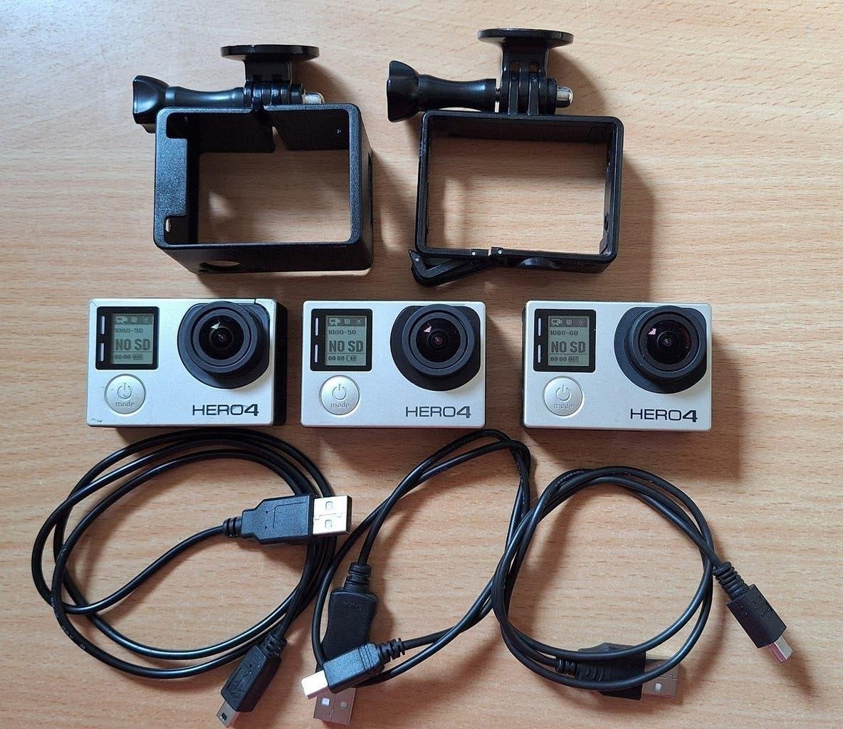 3 stuks Go Pro Hero 4 waar van één met LCD, Ophalen of Verzenden, Gebruikt, GoPro