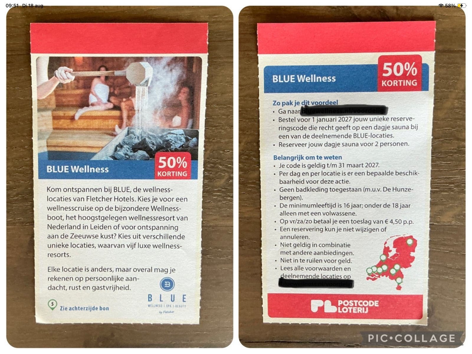 Kortingsbon voor BLUE Wellness (KWF), Twee personen, Kortingsbon, Spa of Sauna