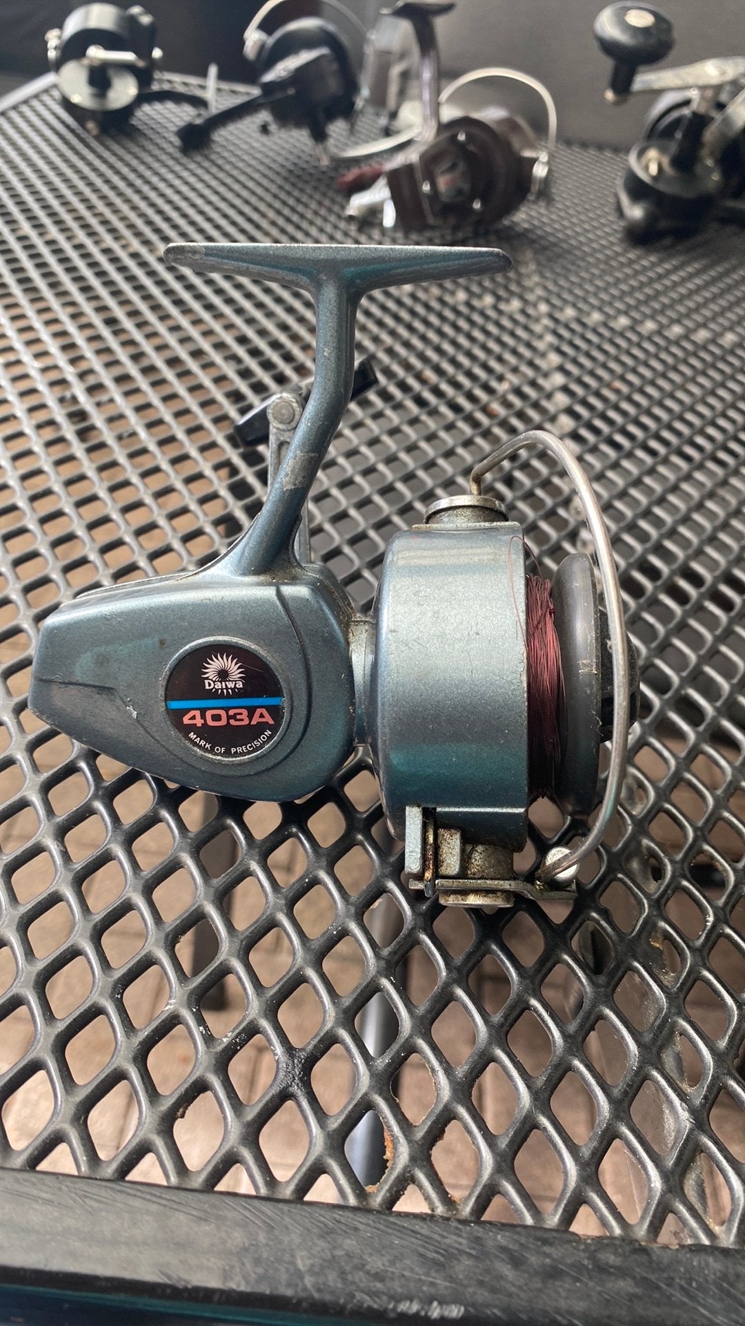 Vintage Daiwa 403a werpmolen in prima werkende staat, Ophalen, Gebruikt, Molen