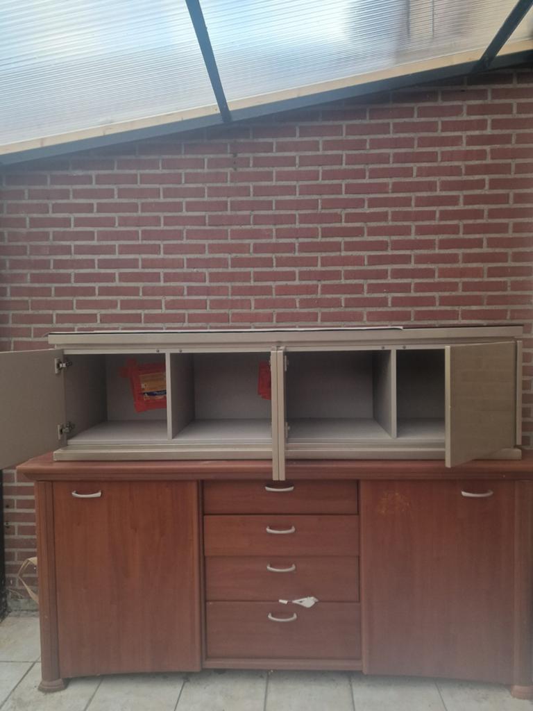 Tv meubel erik kuster style, Ophalen, Gebruikt, 150 tot 200 cm, Glas