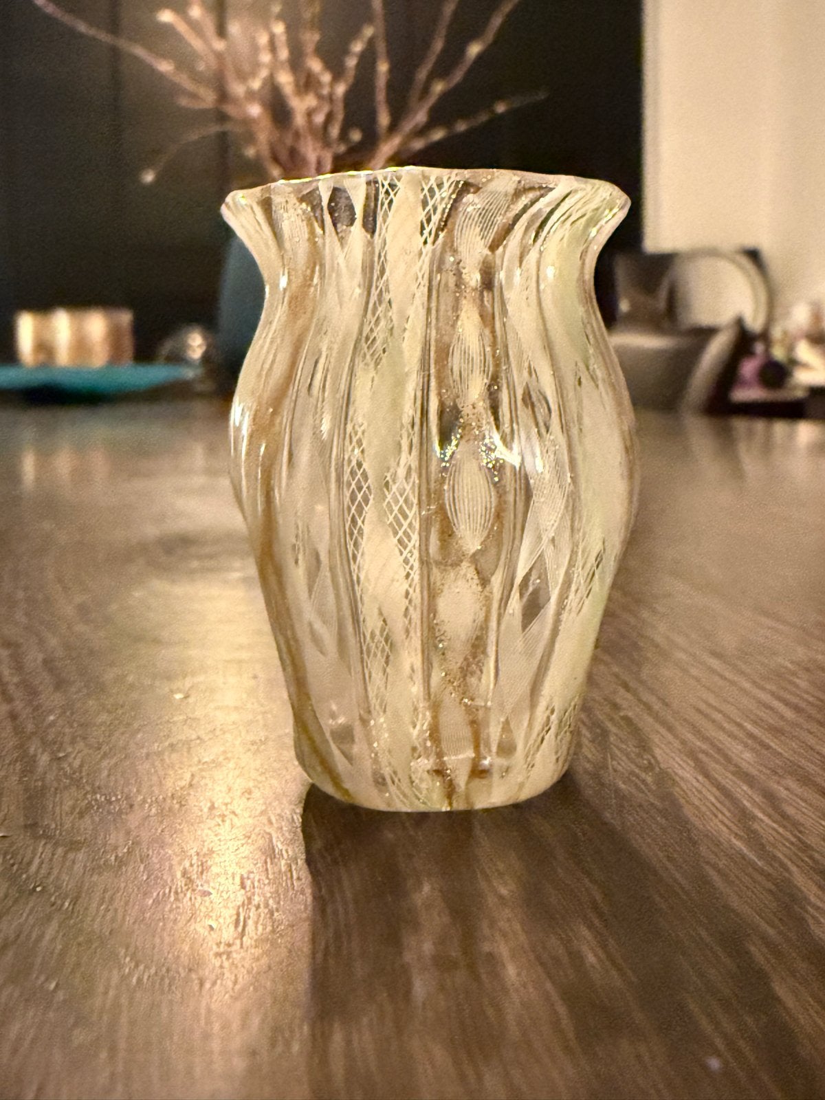 Murano gouddraden glas - Vintage Italiaanse glaskunst, Ophalen of Verzenden