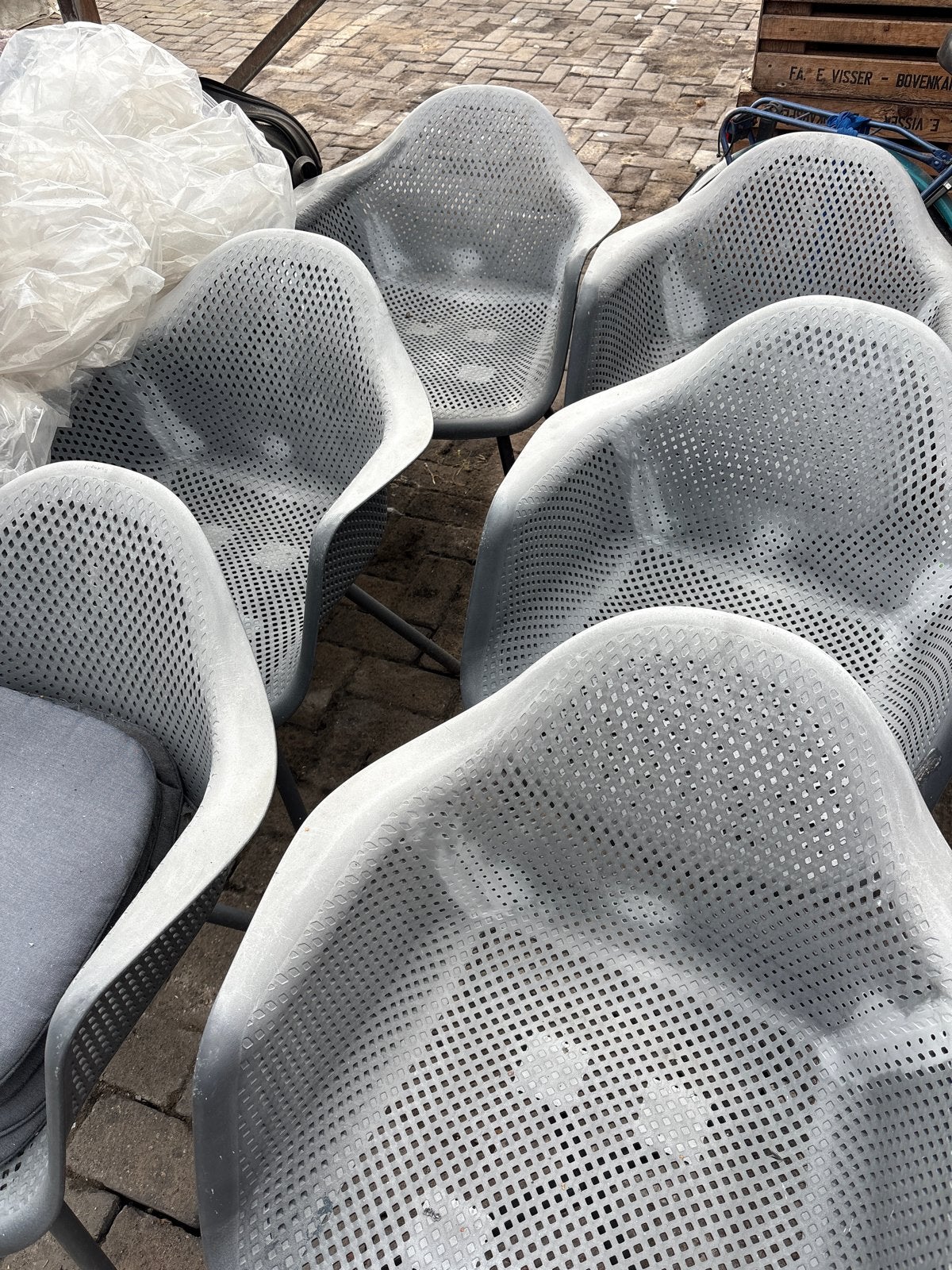 6 Tuinstoelen, Tuin en Terras, Tuinstoelen, Ophalen, Zo goed als nieuw, Kunststof