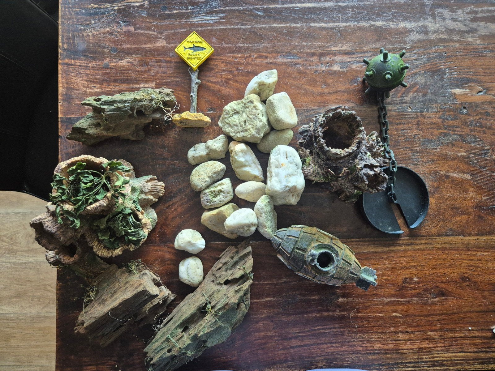 diverse aquarium decoratie, stenen, hout vissen, Ophalen of Verzenden, Gebruikt, Plant(en), Steen of Hout