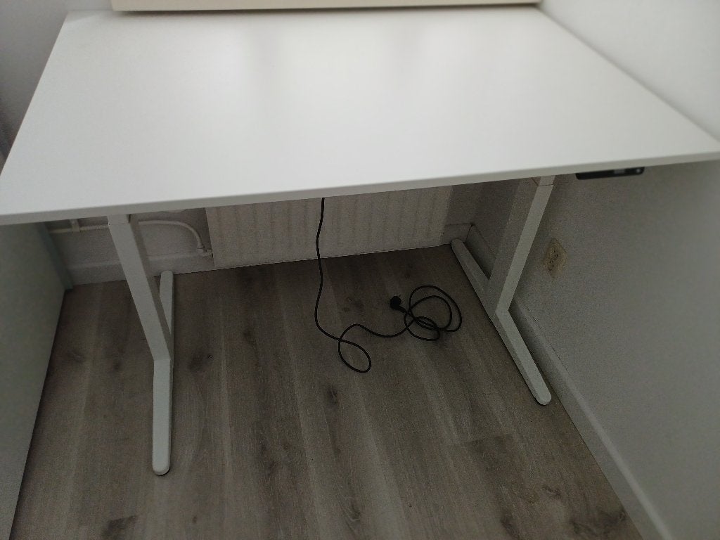 Bureau elektrisch instelbaar, Ophalen, 120 cm, Hout, Schoolbureau