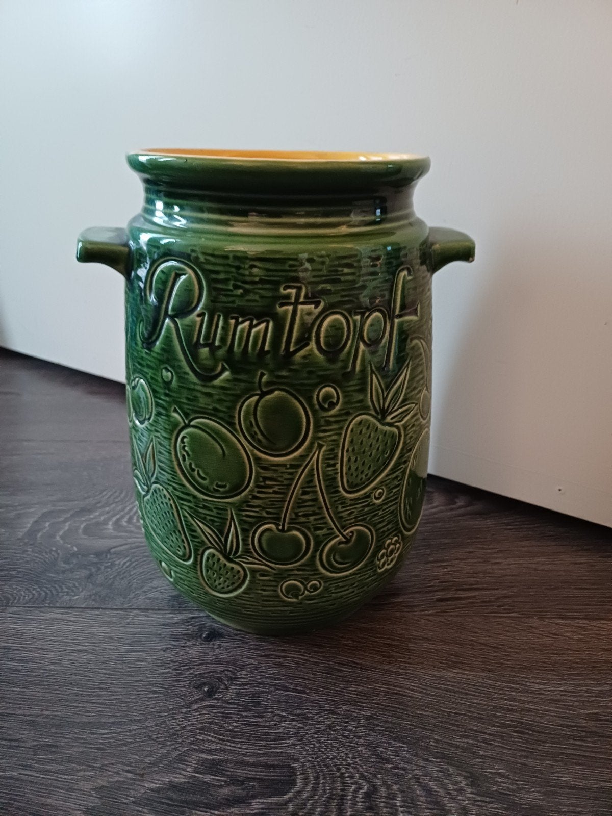 Vintage Rumtopf van West Germany - Groen Keramiek, Ophalen of Verzenden