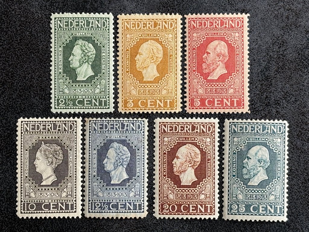 1913 NVPH 90-96A Jubileum 100 jr onafhankelijk Ongebruikt, Ophalen of Verzenden, T/m 1940