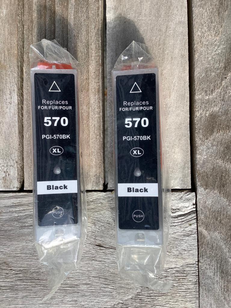 Twee inkt cartridges - Canon PGI-570BK XL Black, Ophalen of Verzenden, Nieuw, Cartridge, Canon