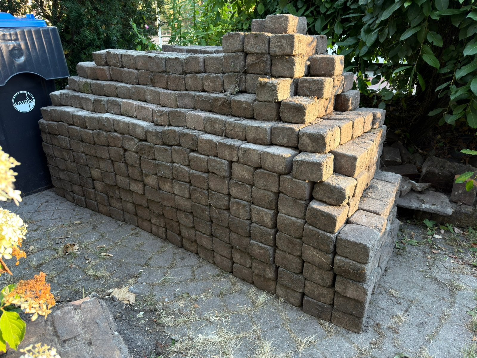 Gratis getrommelde terrasklinkers 10x10x7. ~20m2, Ophalen, Gebruikt, Klinkers, 10 m² of meer
