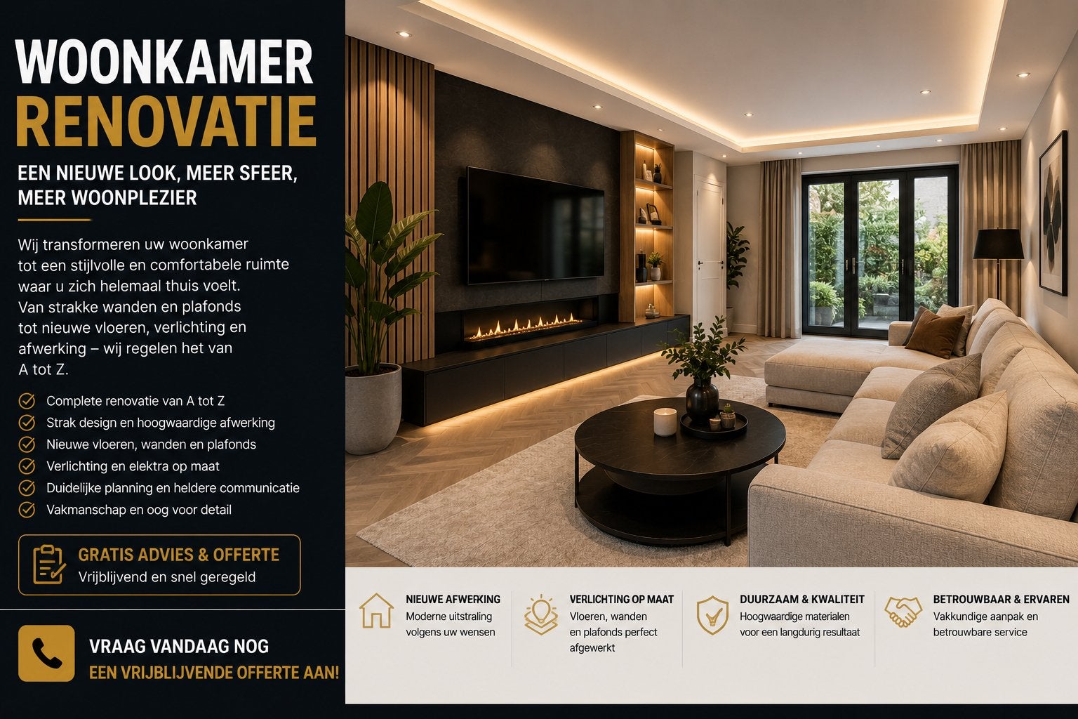 Luxe Cinewall op Maat – Strak, Modern & Exclusief, Ophalen of Verzenden, Zo goed als nieuw, 75 m² of meer, Laminaat