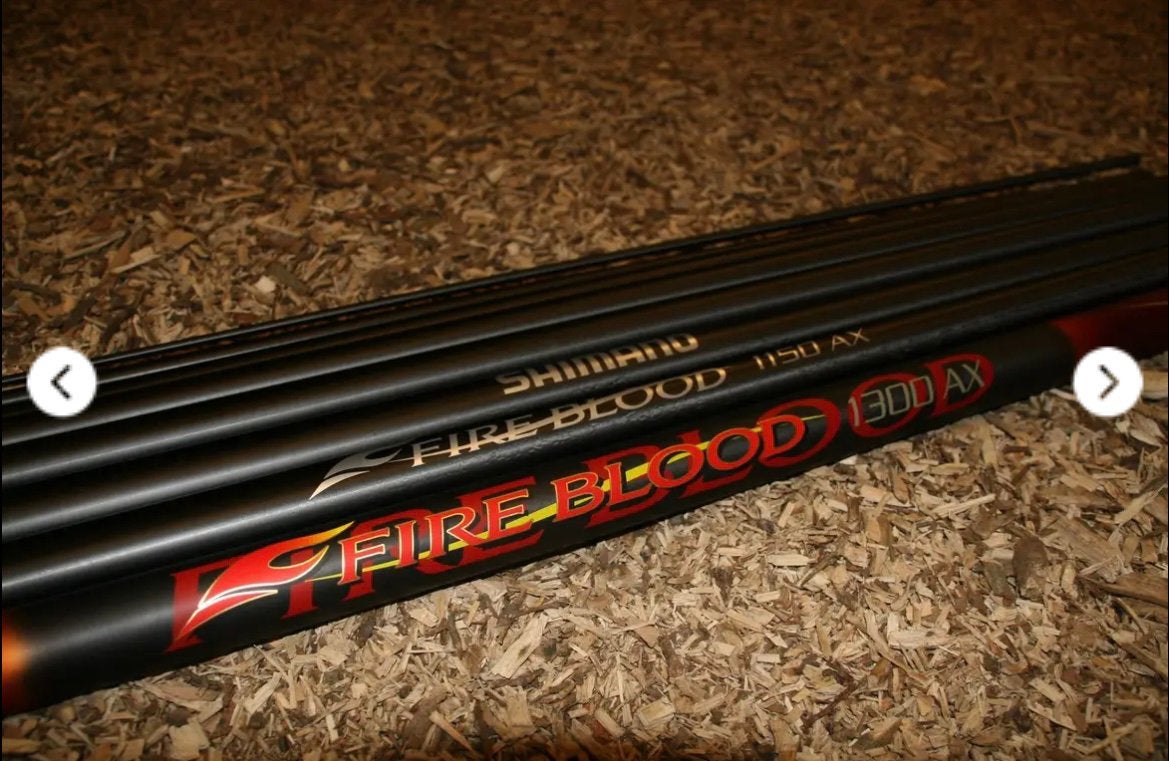 Shimano Fireblood AX 13 M met extension en extra topsets, Ophalen, Gebruikt