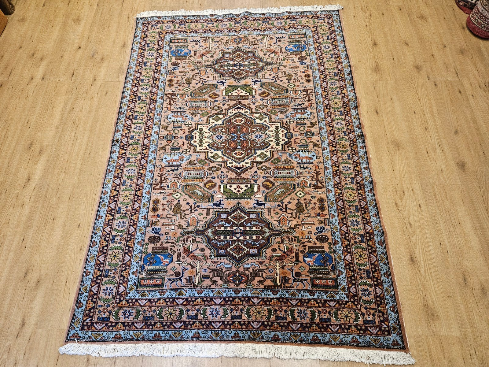 Handgeknoopt perzisch tapijt ardebil 215x140, Info@SlatsAntiek.nl, 100 tot 150 cm, Perzisch, Ophalen of Verzenden
