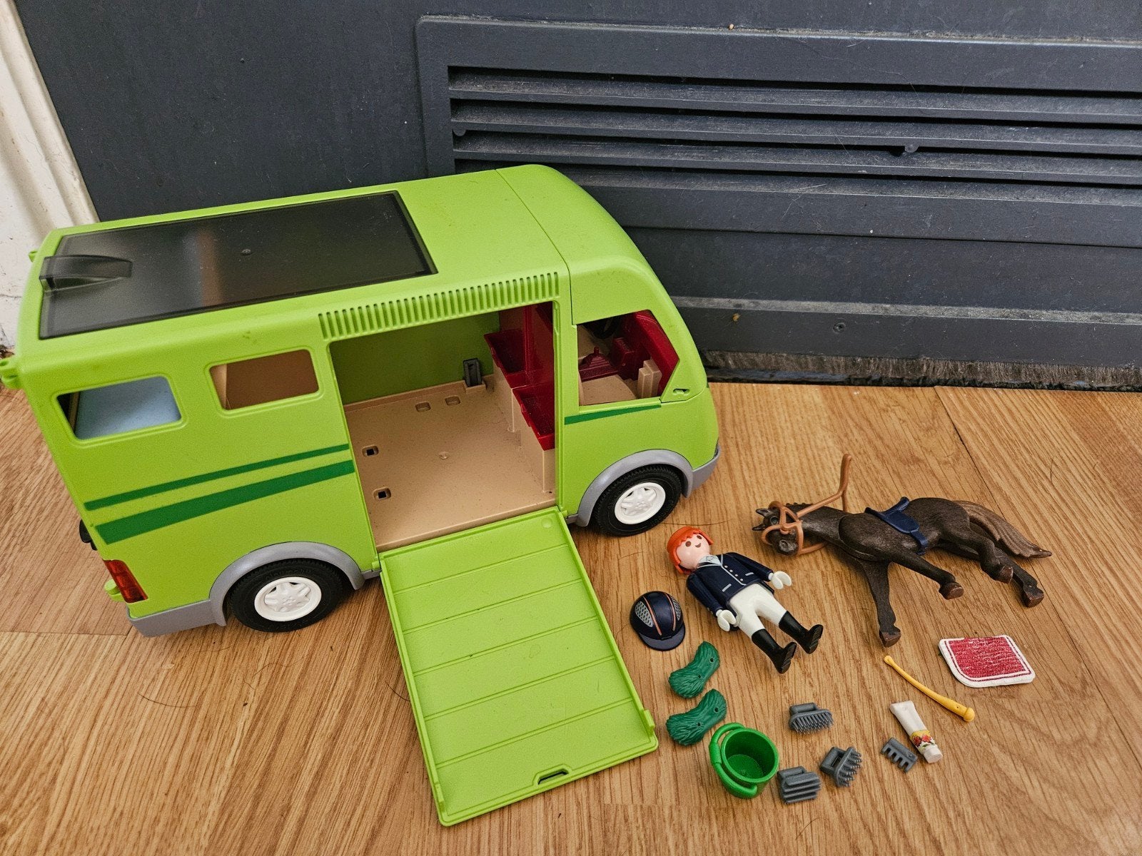 playmobil ruiter paardentrailer auto paard bed amazone auto, Kinderen en Baby's, Speelgoed | Playmobil, Complete set, Voertuig