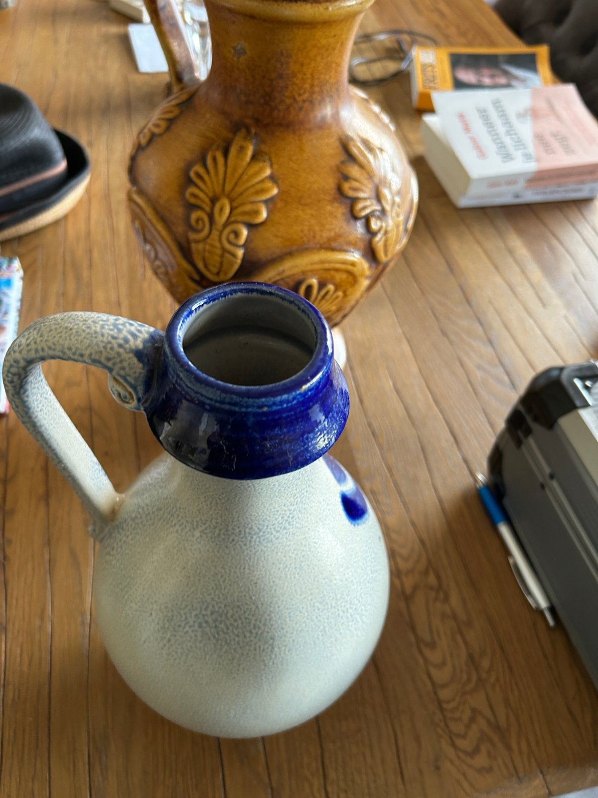 Vintage Westerwald Keramiek Kruik - Blauw en Grijs, Ophalen
