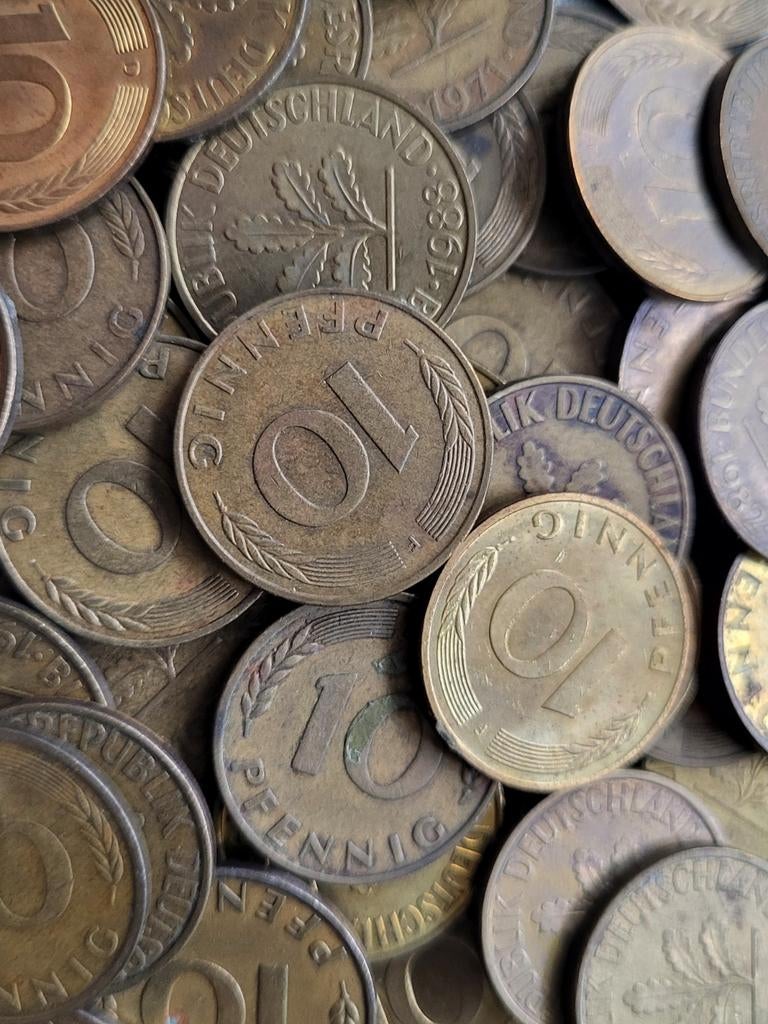 Vele Duitse 10 Pfennig munten voor gokkast 100 voor €17,50, Verzamelen, Automaten | Gokkasten en Fruitautomaten, Overige munten