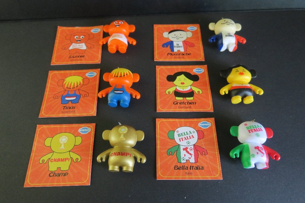 6 Monskey poppetjes, Verzamelen, Supermarktacties, Plus, Ophalen of Verzenden