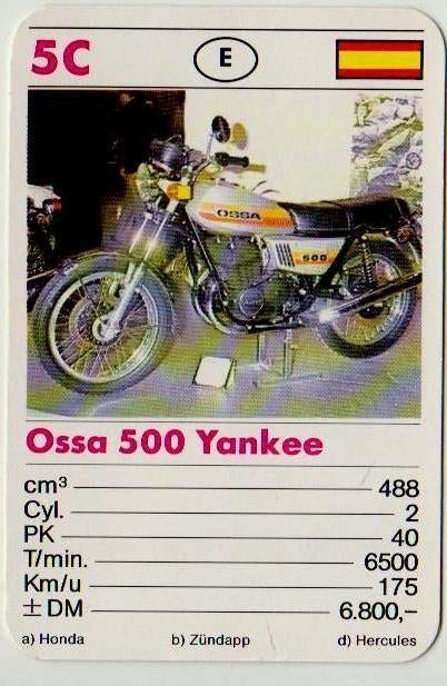 F87 motorkaartje 5c ossa 500 yankee ( 5c ), Ophalen of Verzenden, Zo goed als nieuw, Motoren