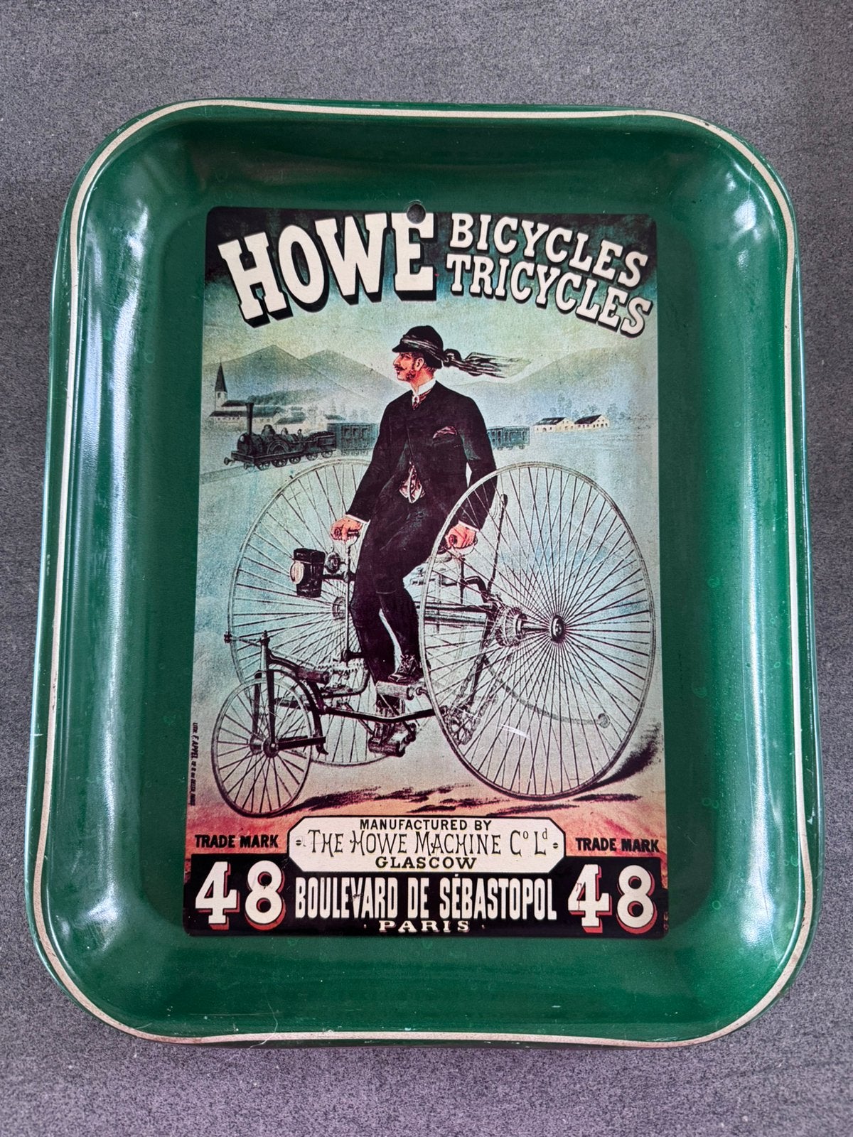 Vintage howe bicycles tricycles dienblad/bord, Ophalen of Verzenden