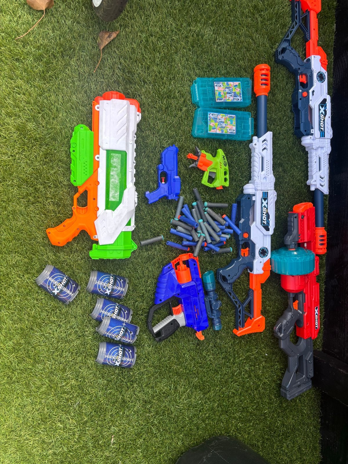 Grote collectie Nerf en X-Shot pistolen met accessoires, Ophalen of Verzenden, Gebruikt